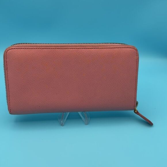 PRADA- light pink Long wallet Zip Around saffiano leather - Picture 5 of 8